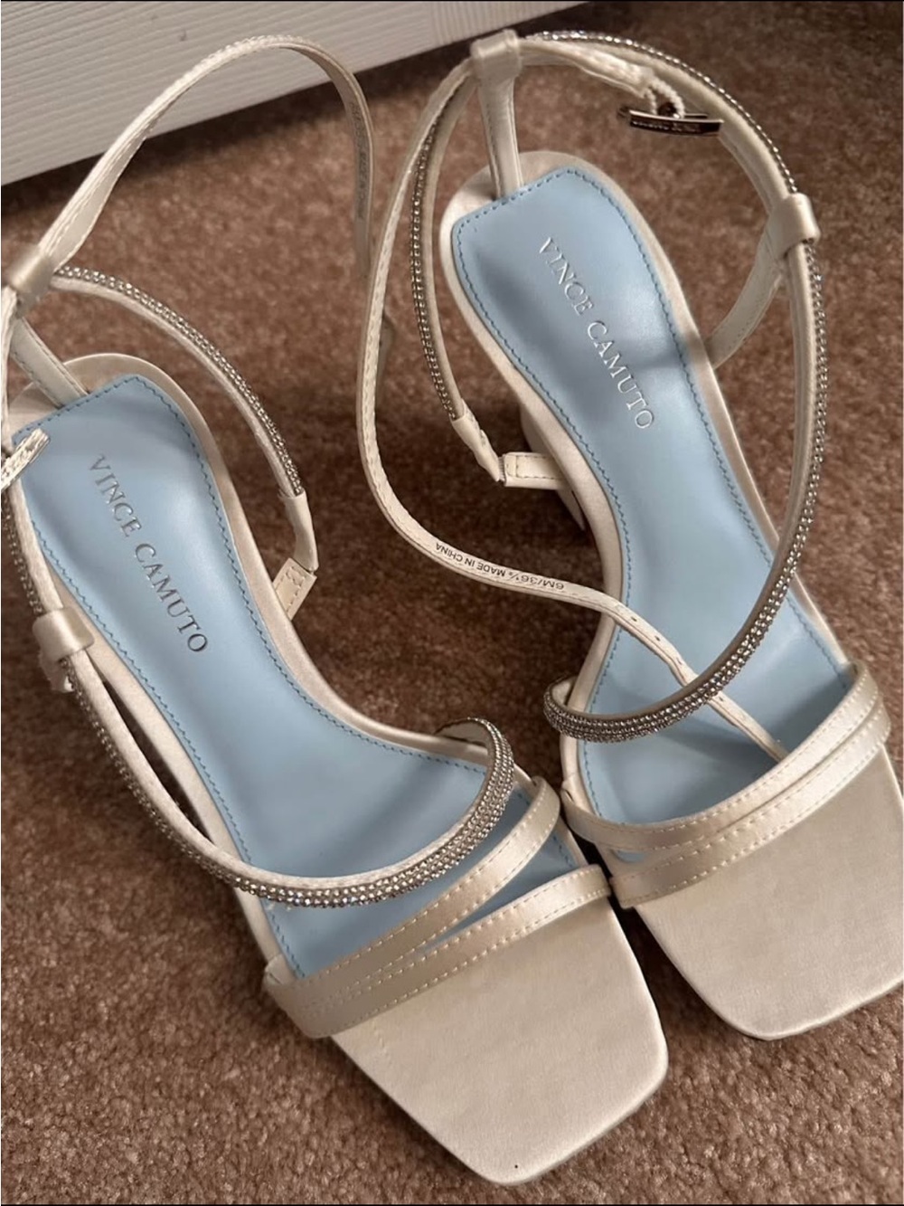 Vince Camuto white heels